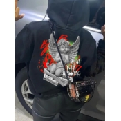 LW Figure Print Kangaroo Pocket Hoodie