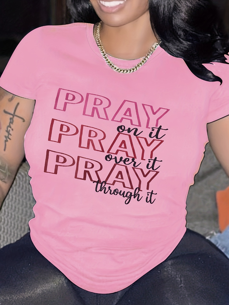 LW Round Neck Letter Print T-shirt