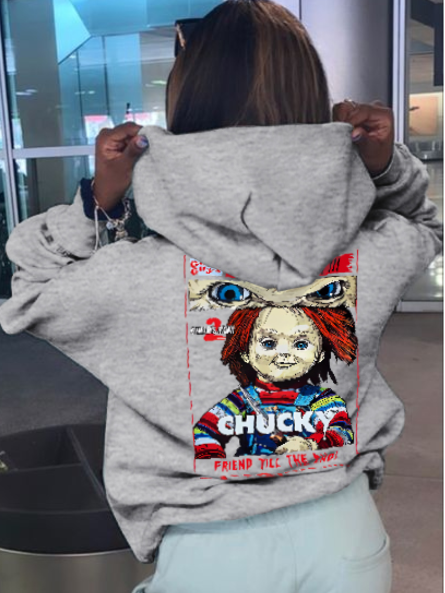 LW Letter Print Kangaroo Pocket Hoodie