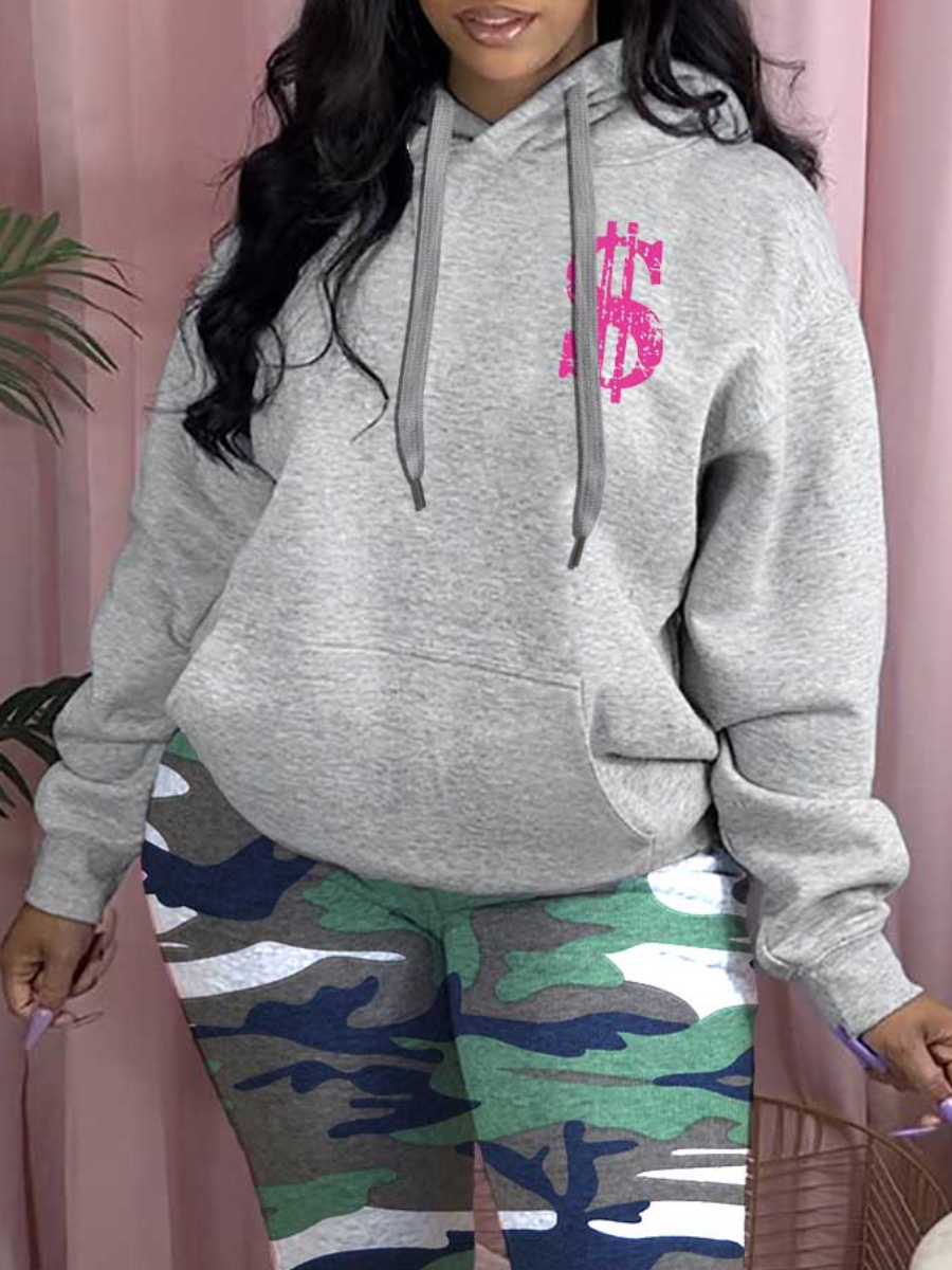 LW Money Print Kangaroo Pocket Hoodie