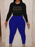LW Plus Size Gradient Letter Print Skinny Pants Set