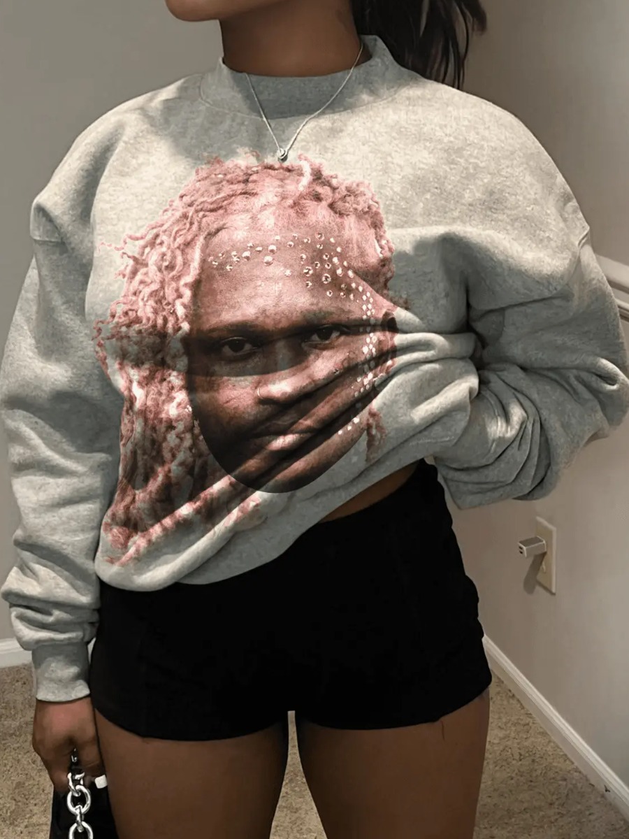 LW Dropped Shoulder Figure Print Sweatshirt