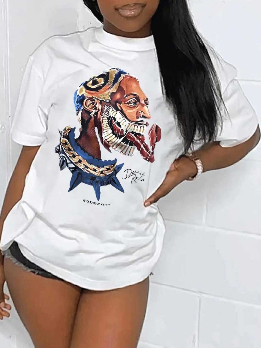 LW Figure Print Patchwork T-shirt