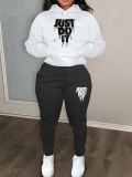 LW Letter Print Kangaroo Pocket Tracksuit Set