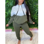 LW Plus Size Hooded Collar Pocket Design Tracksuit