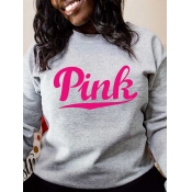 LW Plus Size Pink Letter Print Sweatshirt