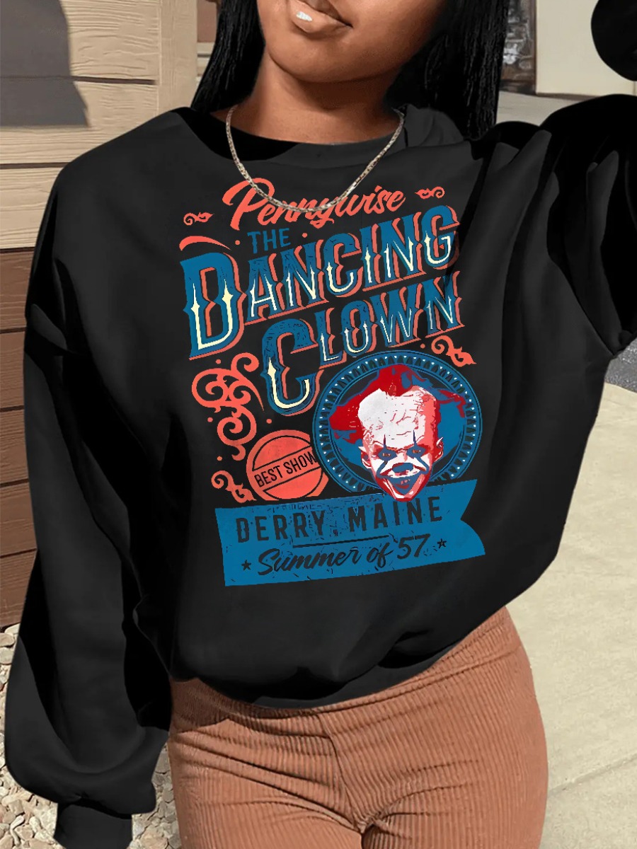 LW Plus Size Figure Letter Print Loose Sweatshirt
