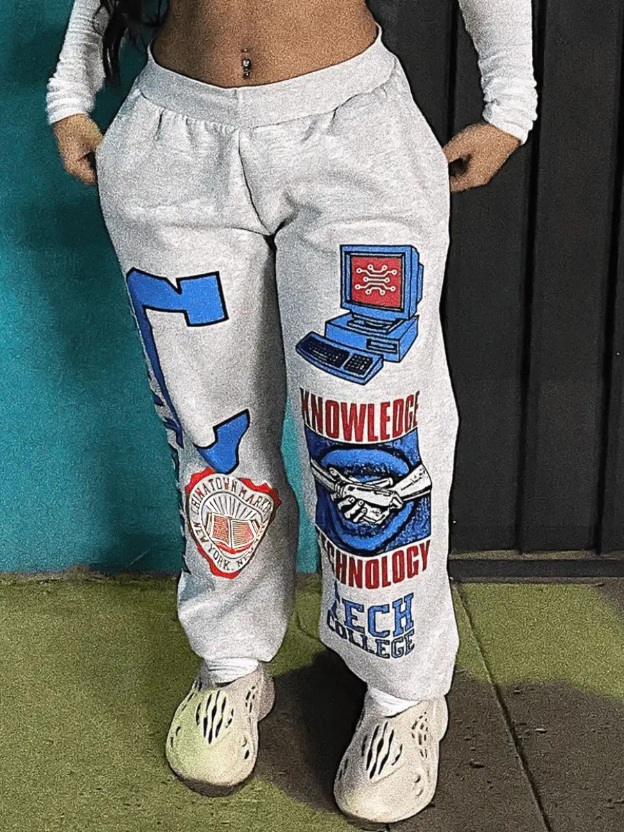 LW Mid Waist Letter Print Sweatpants