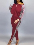 LW Plus Size Crop Top Plaid Print Pants Set