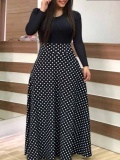 LW Plus Size Dot Print Cut Out A Line Dress