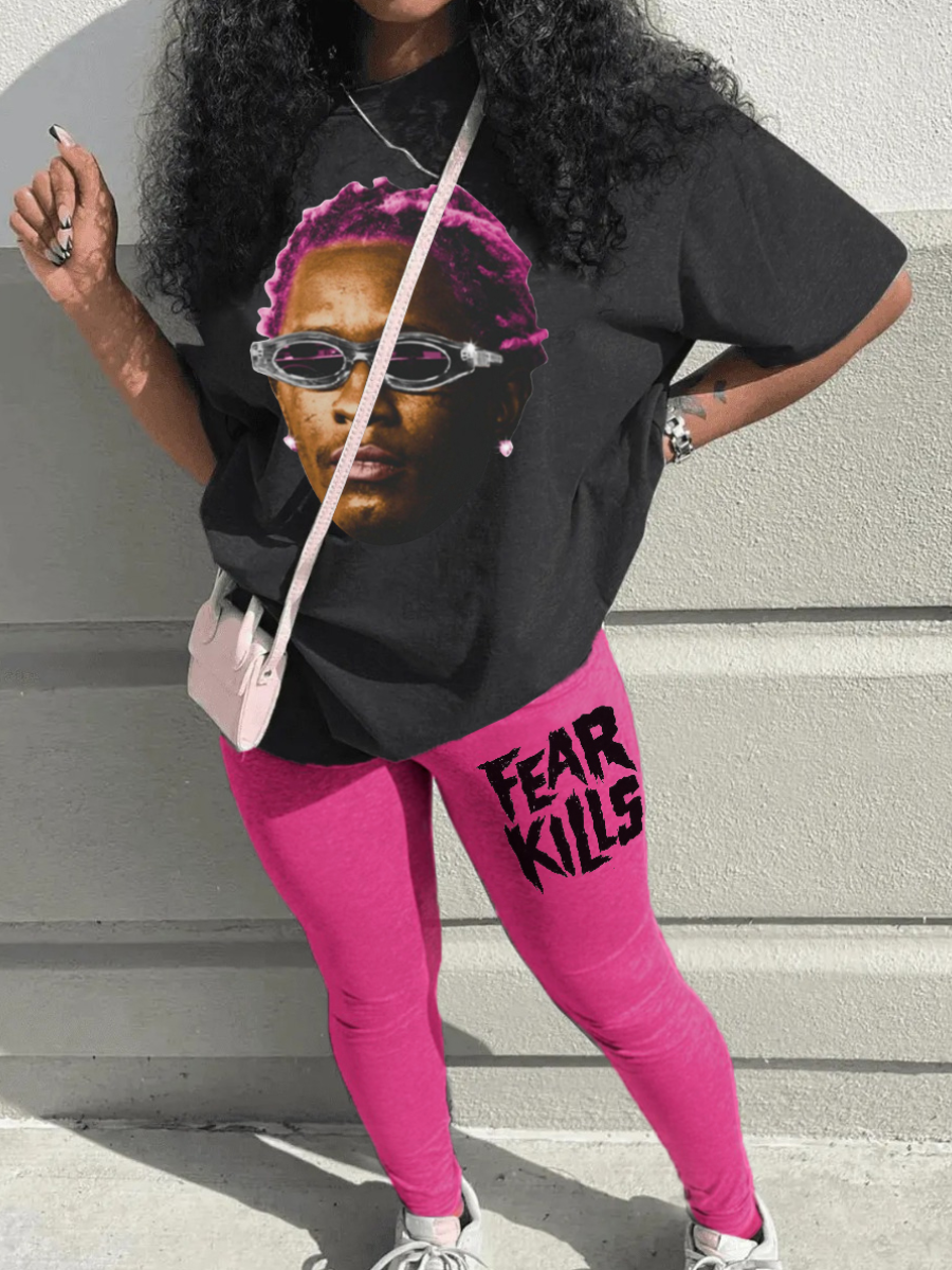 LW None Figure Two-piece Pants Set