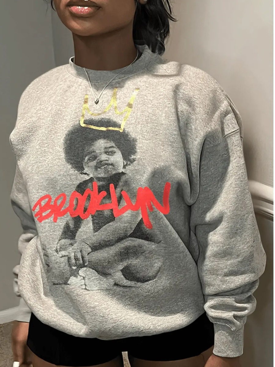 LW Figure Letter Print Sweatshirt