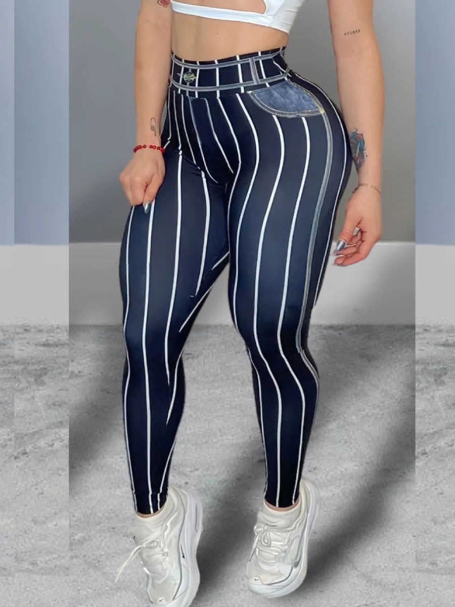 LW High Waist Striped Skinny Pants