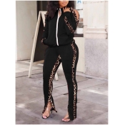 LW Plus Size Leopard Print Striped Cut Out Pants S