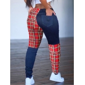 LW Plus Size Plaid Print Patchwork Pants