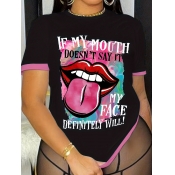 LW Plus Size Lip Letter Print T-shirt