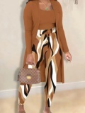 LW Plus Size Cami Mixed Print Drawstring Pants Set