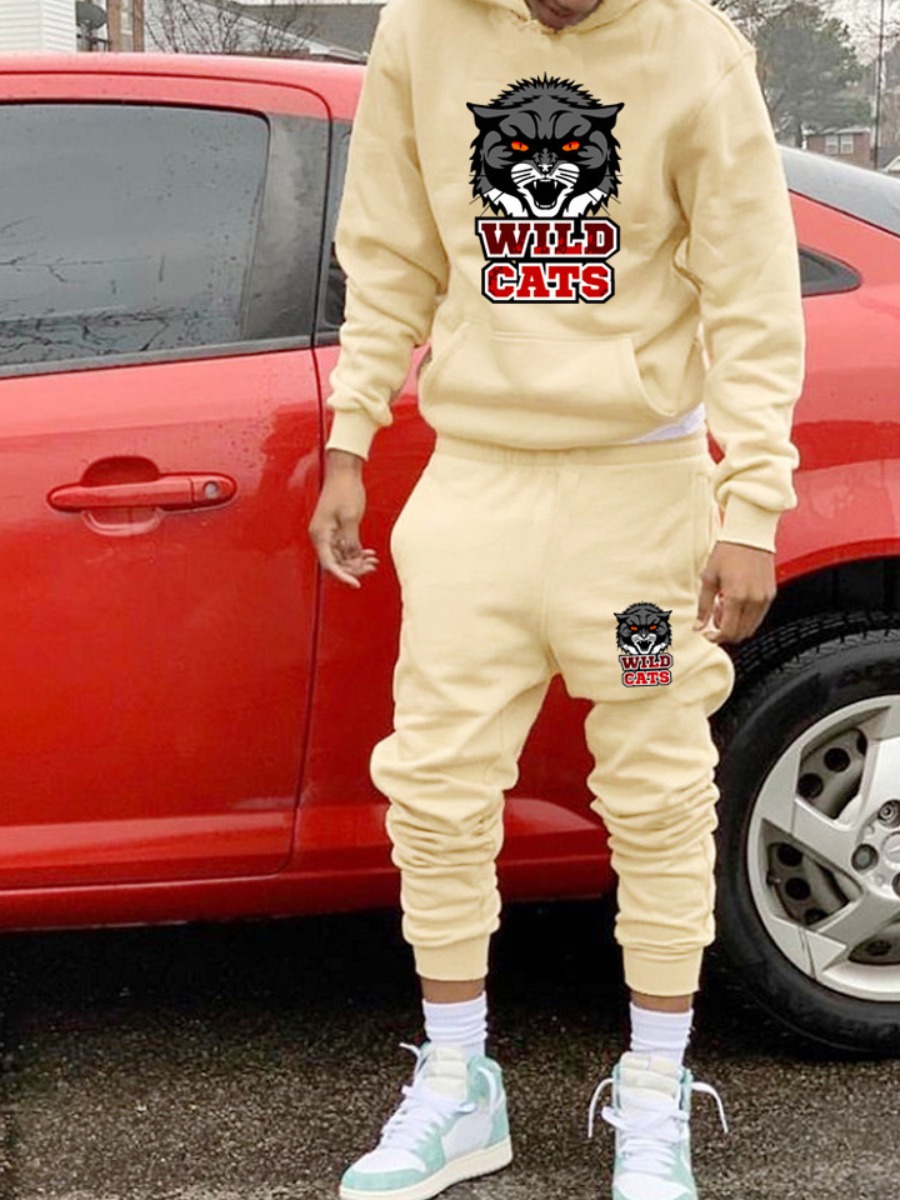 LW Men Figure Letter Print Tracksuit Set
