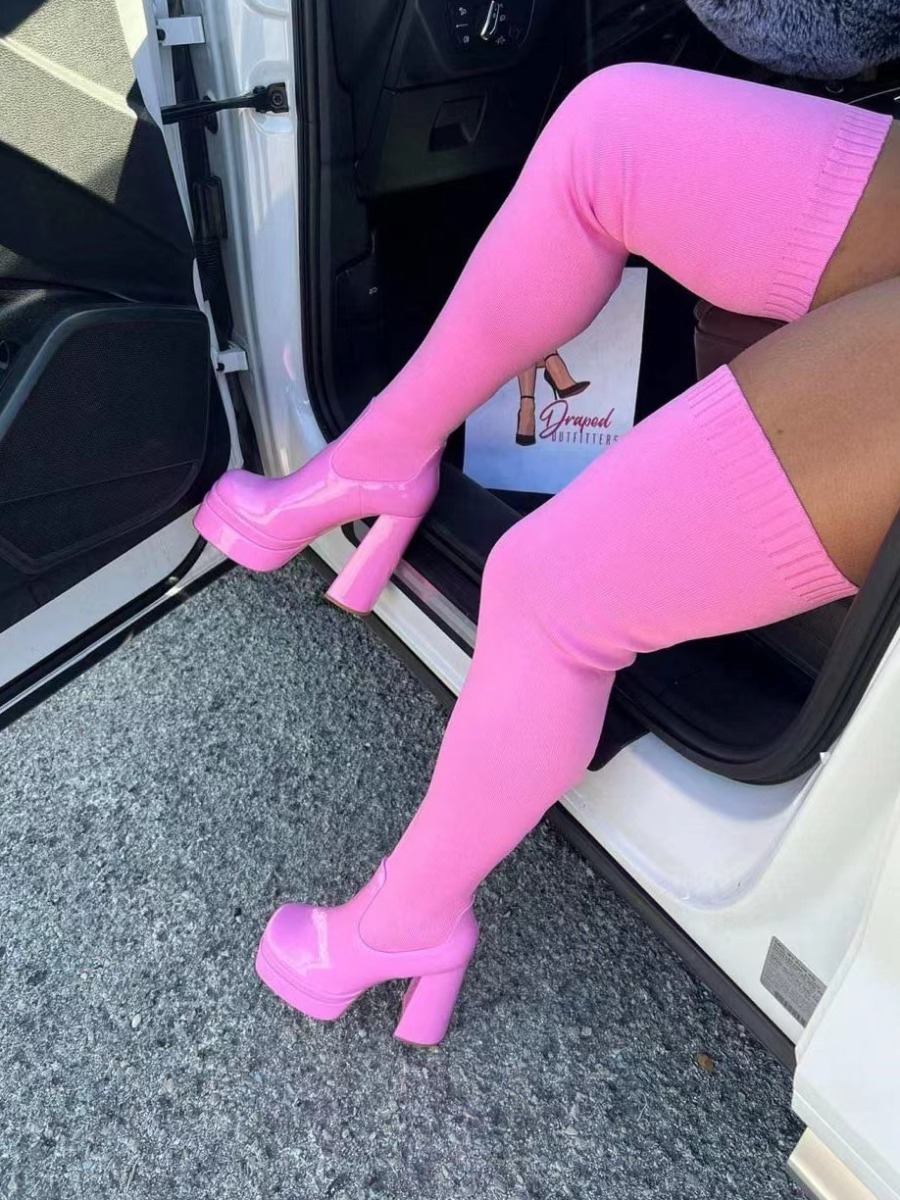 LW Square Toe Thigh High Boots