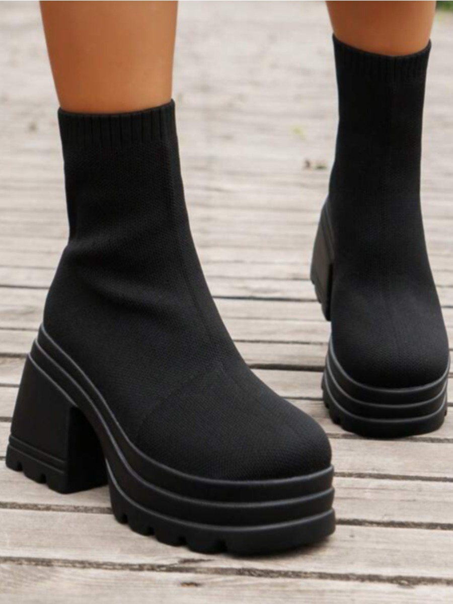 LW Round Toe Platform Booties