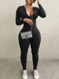 LW BASICS Zipper Design Skinny Jumpsuit