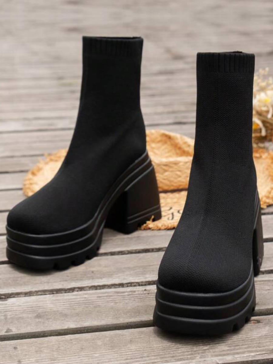 LW Round Toe Platform Booties