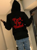 LW Men Letter Print Kangaroo Pocket Hoodie