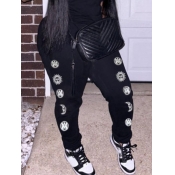 LW Plus Size Mid Waist Print Drawstring Sweatpants