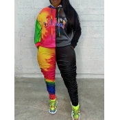 LW Plus Size Tie Dye Letter Print Tracksuit Set