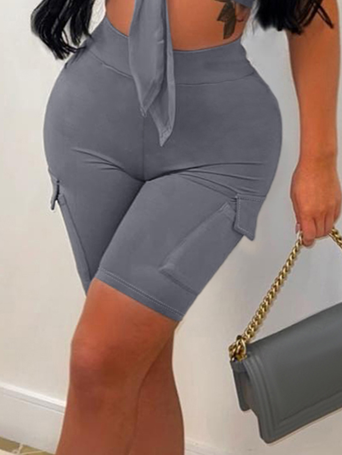 LW Plus Size High Waist Side Pocket Shorts