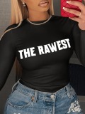 LW Letter Print Skinny T-shirt