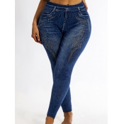 LW Plus Size High Waist Rhinestone Decor Stretchy 