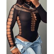 LW SXY Turtleneck Pierced Skinny Bodysuit