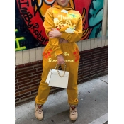 LW Floral Letter Decor Kangaroo Pocket Tracksuit S