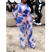 LW Plus Size Bandage Design Tie Dye Regular Two-pi
