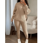 LW BASICS Dropped Shoulder Drawstring Pants Set