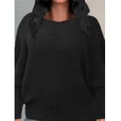 LW BASICS Plus Size Boat Neck Loose Sweater