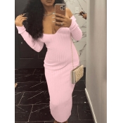 LW BASICS Off The Shoulder Rib Knit Bodycon Dress