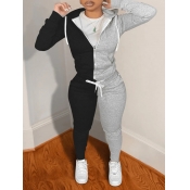 LW Hooded Collar Kangaroo Pocket Tracksuit Set