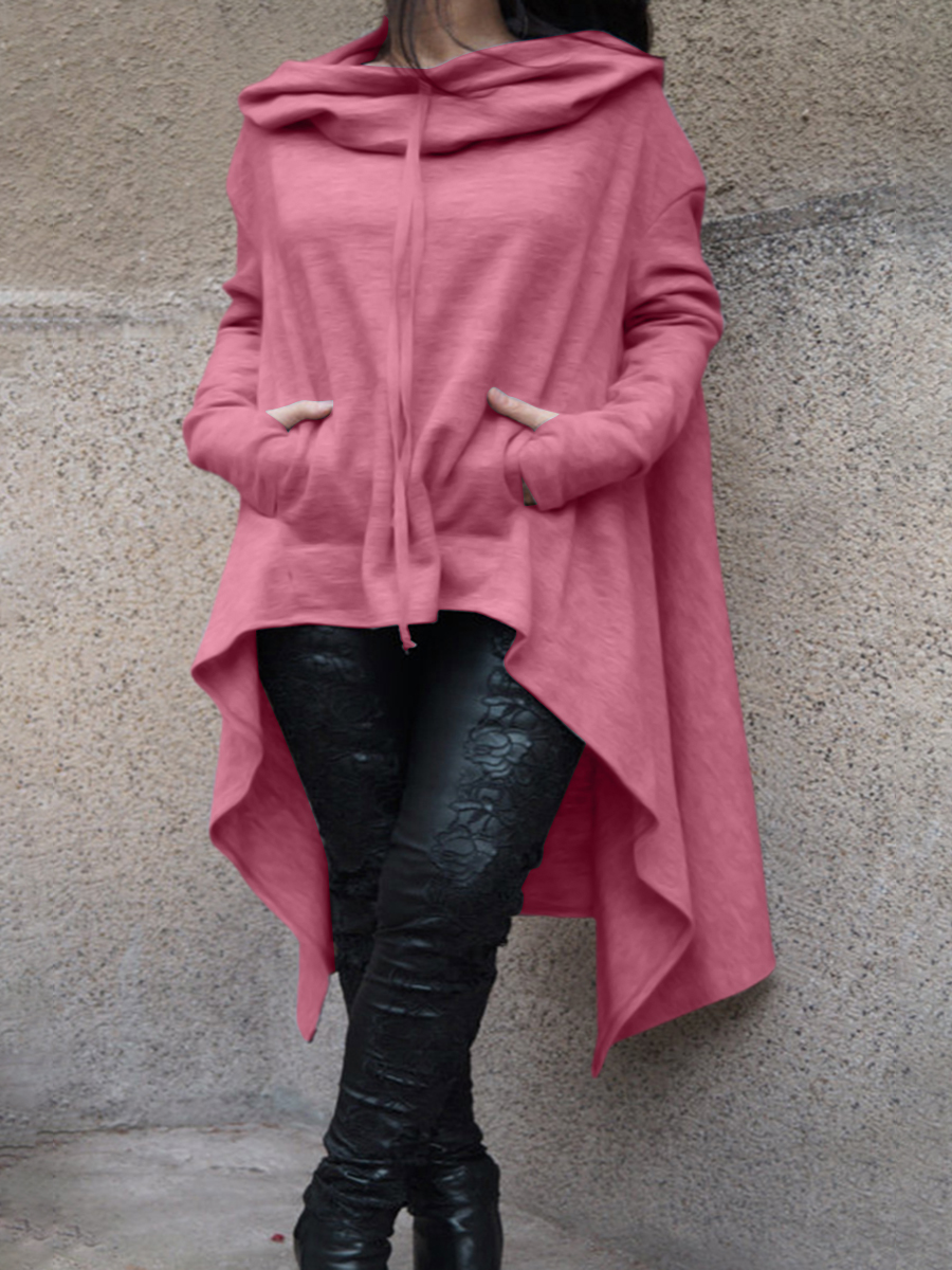 LovelyWholesale Plus Size Drawstring Kangaroo Pocket Sweat Dress Fall Long Sleeve Casual Hooded Collar  5X Spring Summer 2024