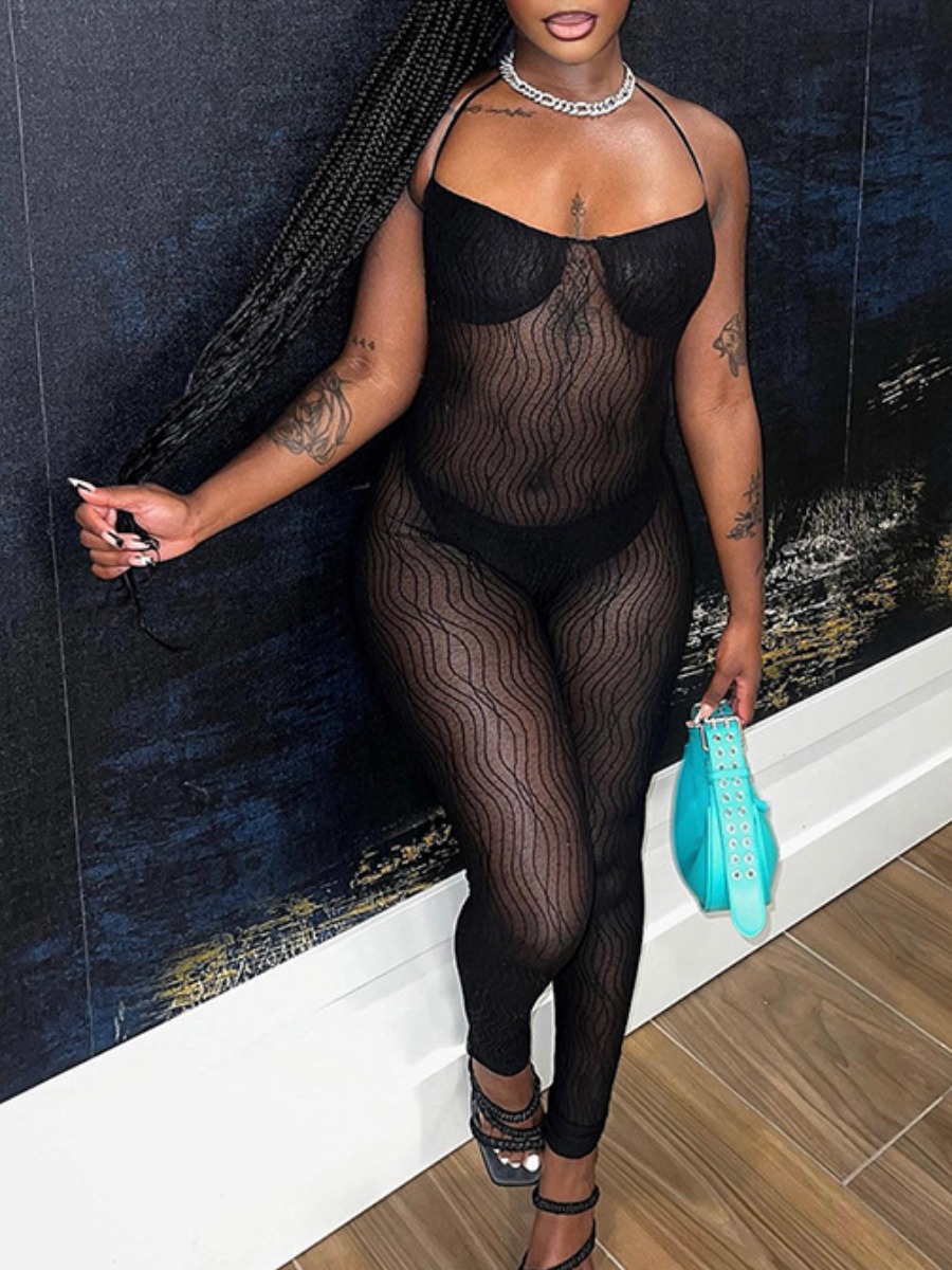 LW SXY See Through Skinny Jumpsuit