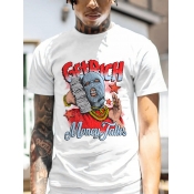 LW BASICS Men Star Money Letter Print T-shirt
