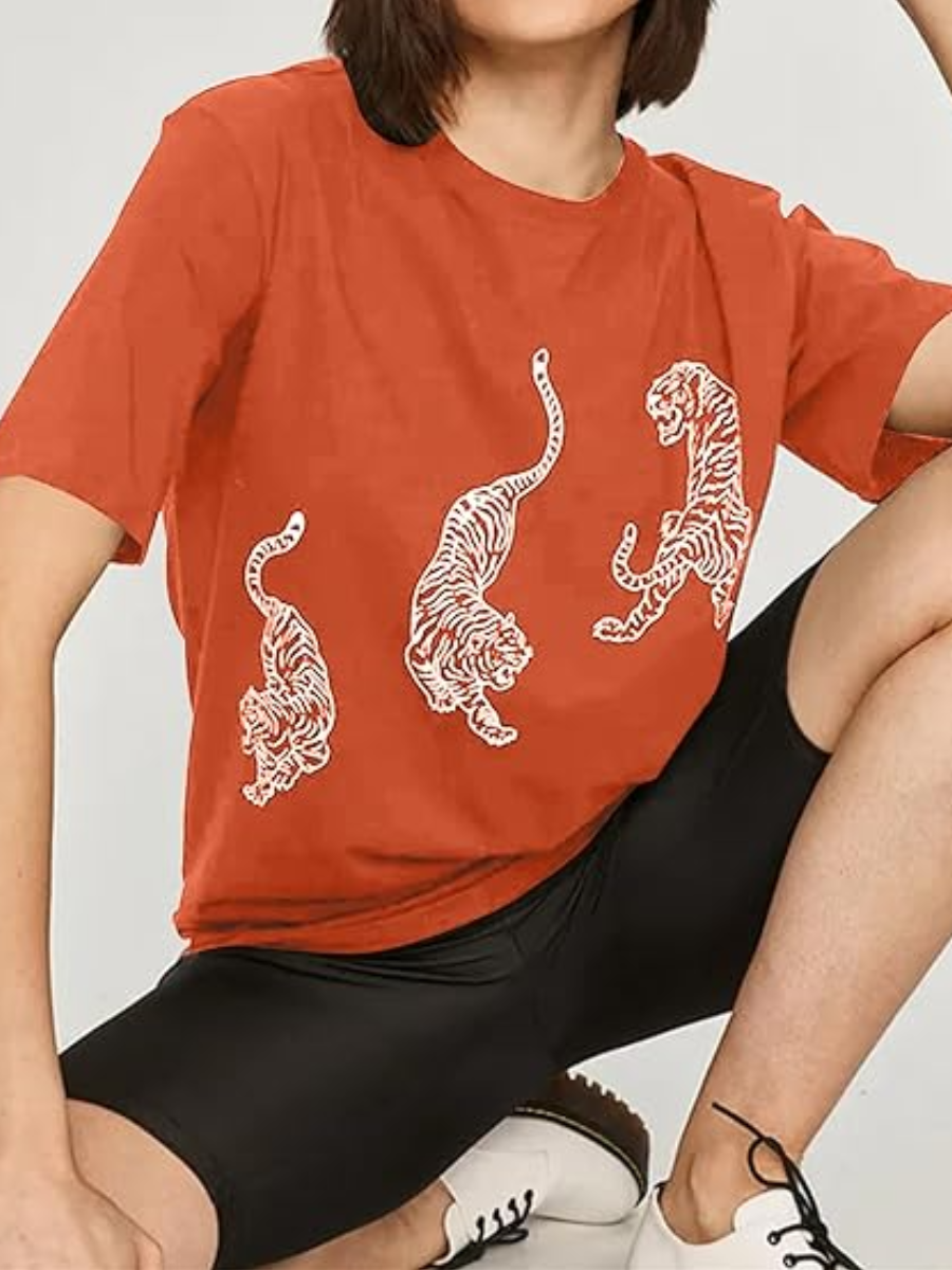 LW Round Neck Mixed Print T-shirt