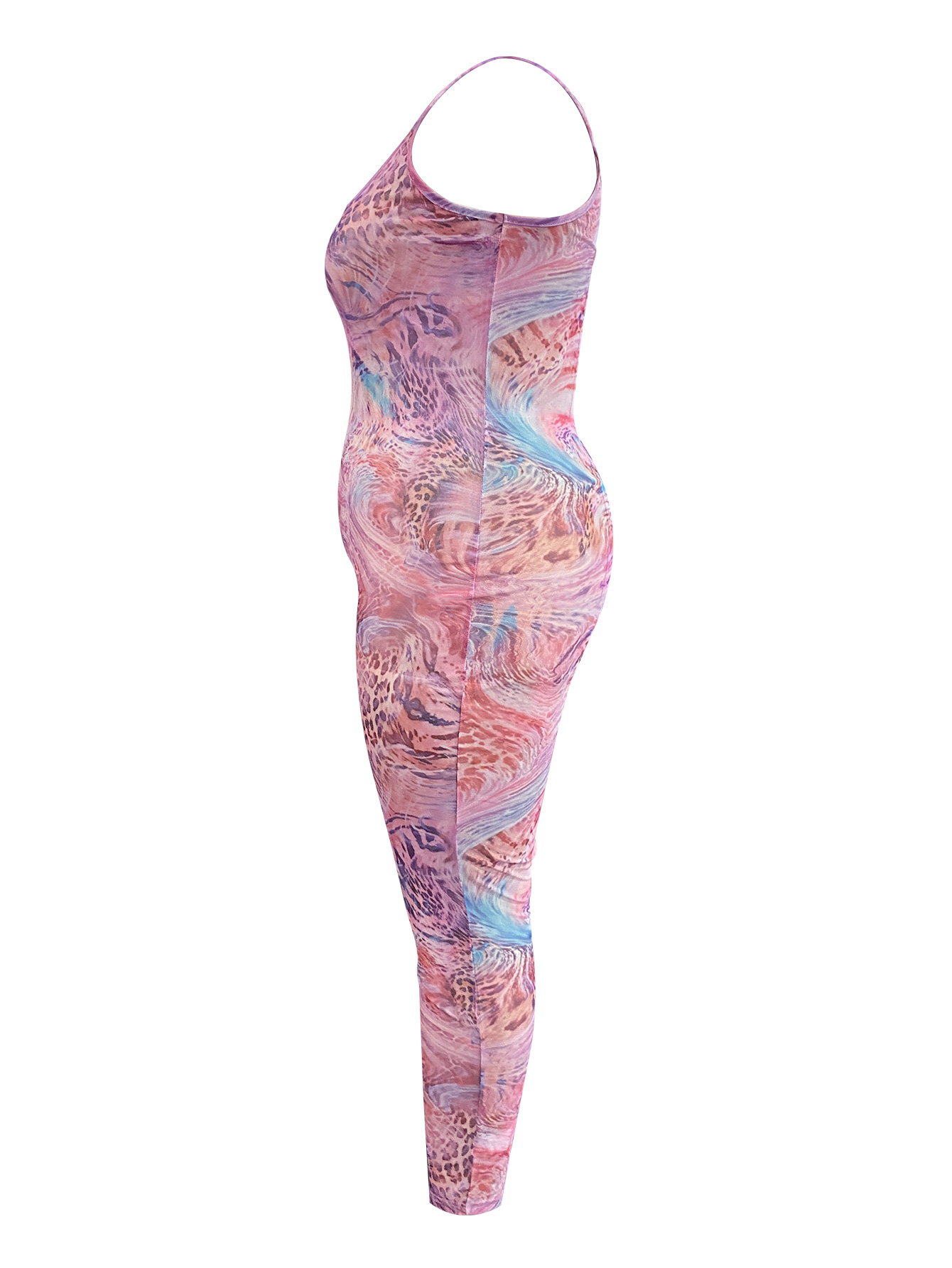 LW Plus Size Mixed Print Skinny Cami Jumpsuit 5X