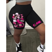 LW Plus Size Heart Lip Letter Print Shorts