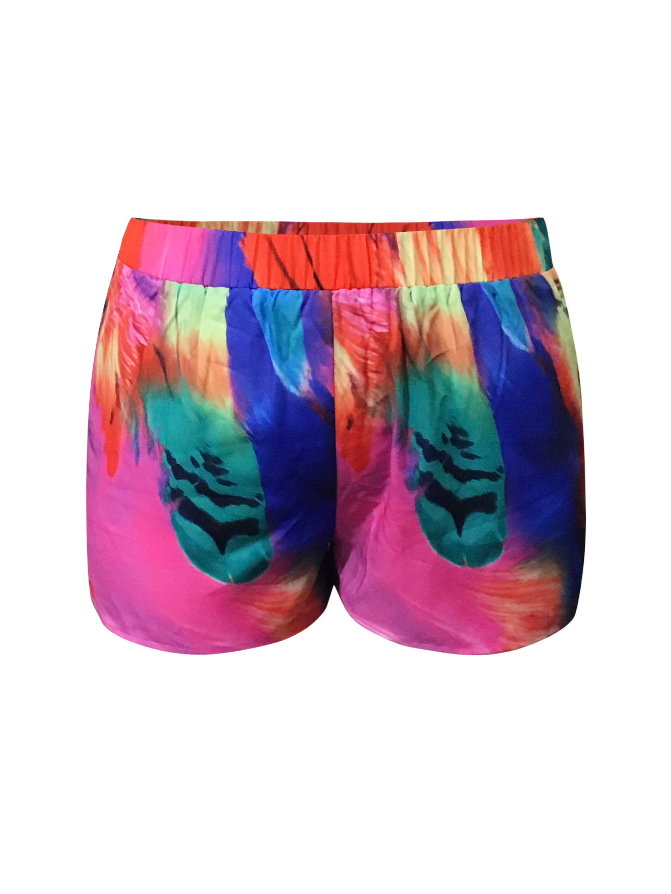 LW BASICS Plus Size Shirt Tie Dye Shorts Set 4X