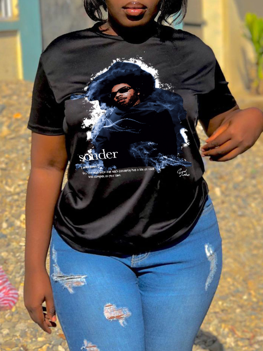 LW Plus Size Figure Letter Print Oversized T-shirt