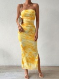 LW Off The Shoulder Gradient Side Slit Dress