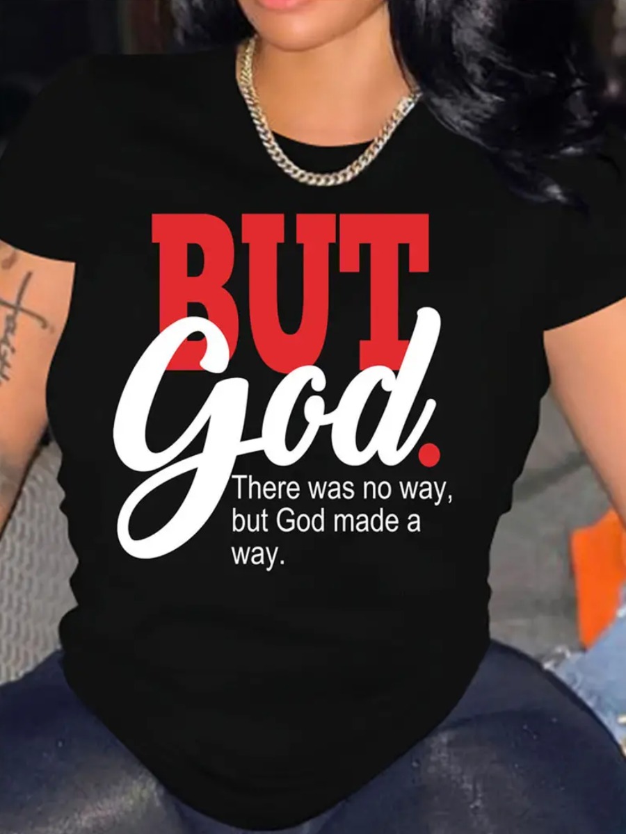 LW Round Neck Letter Print T-shirt