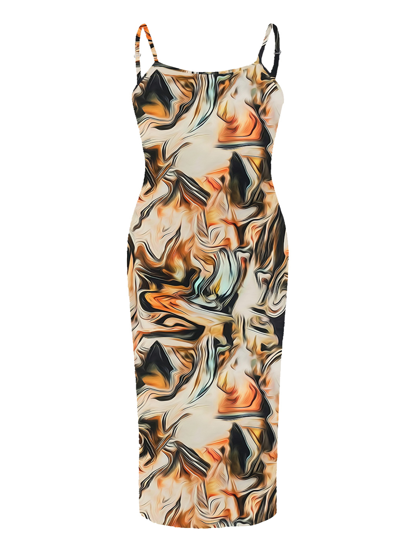 LW BASICS Plus Size Mixed Print Bodycon Cami Dress 1X